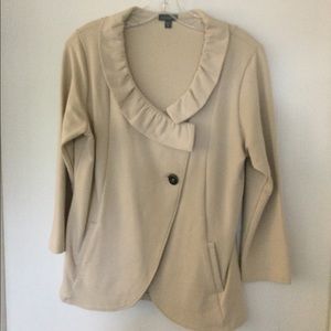 Lilla P tan French terry jacket size Medium